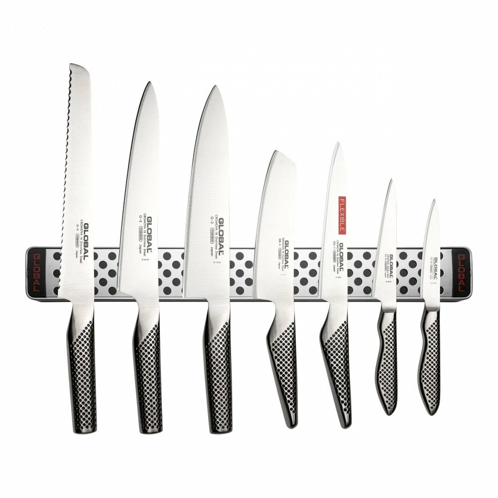 Global 8 Piece Global Knife Set With Magnetic Rack 3 Global 8 Piece Global Knife Set With Magnetic Rack