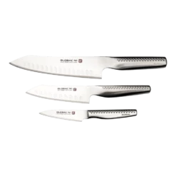 Global Ni 3 Piece Knife Set Including GN-002, GNM-01 & GNFS-01