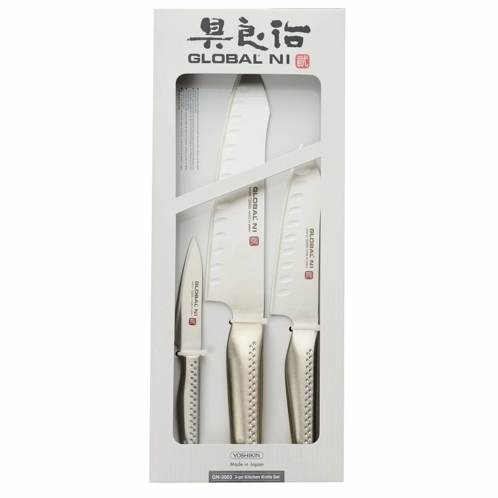 Global Ni 3 Piece Knife Set Including GN-002, GNM-01 & GNFS-01 4 Global Ni 3 Piece Knife Set Including GN-002, GNM-01 & GNFS-01 - Image 2