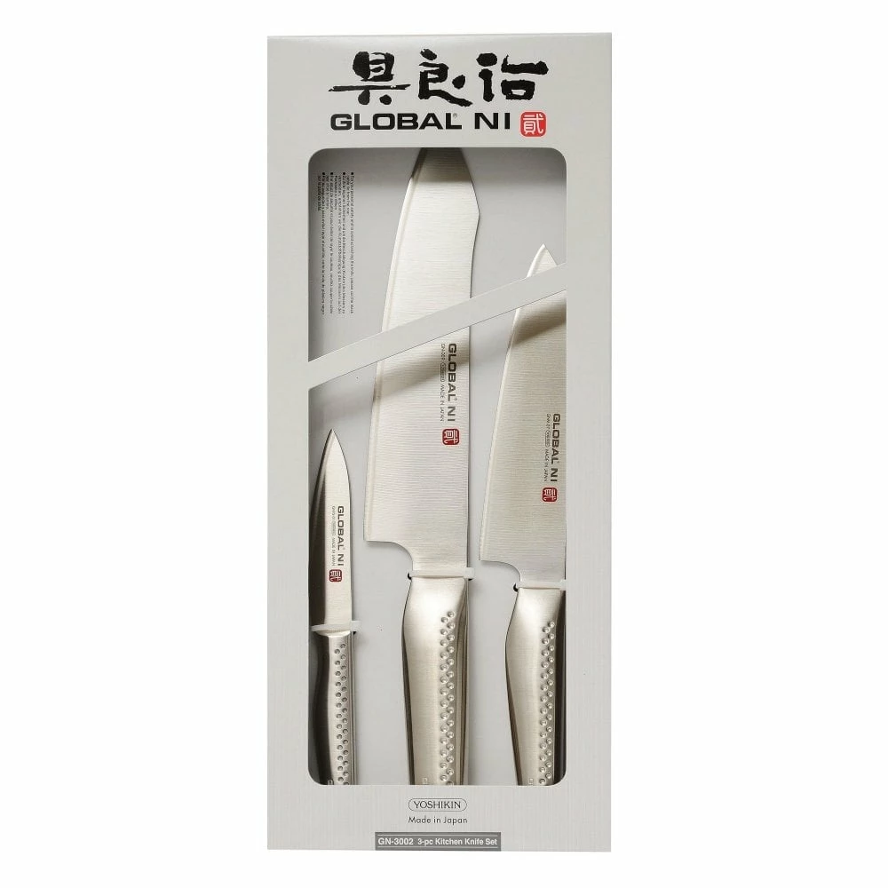 Global Ni 3 Piece Knife Set Including GN-009, GNM-07 & GNFS-01 4 Global Ni 3 Piece Knife Set Including GN-009, GNM-07 & GNFS-01 - Image 2