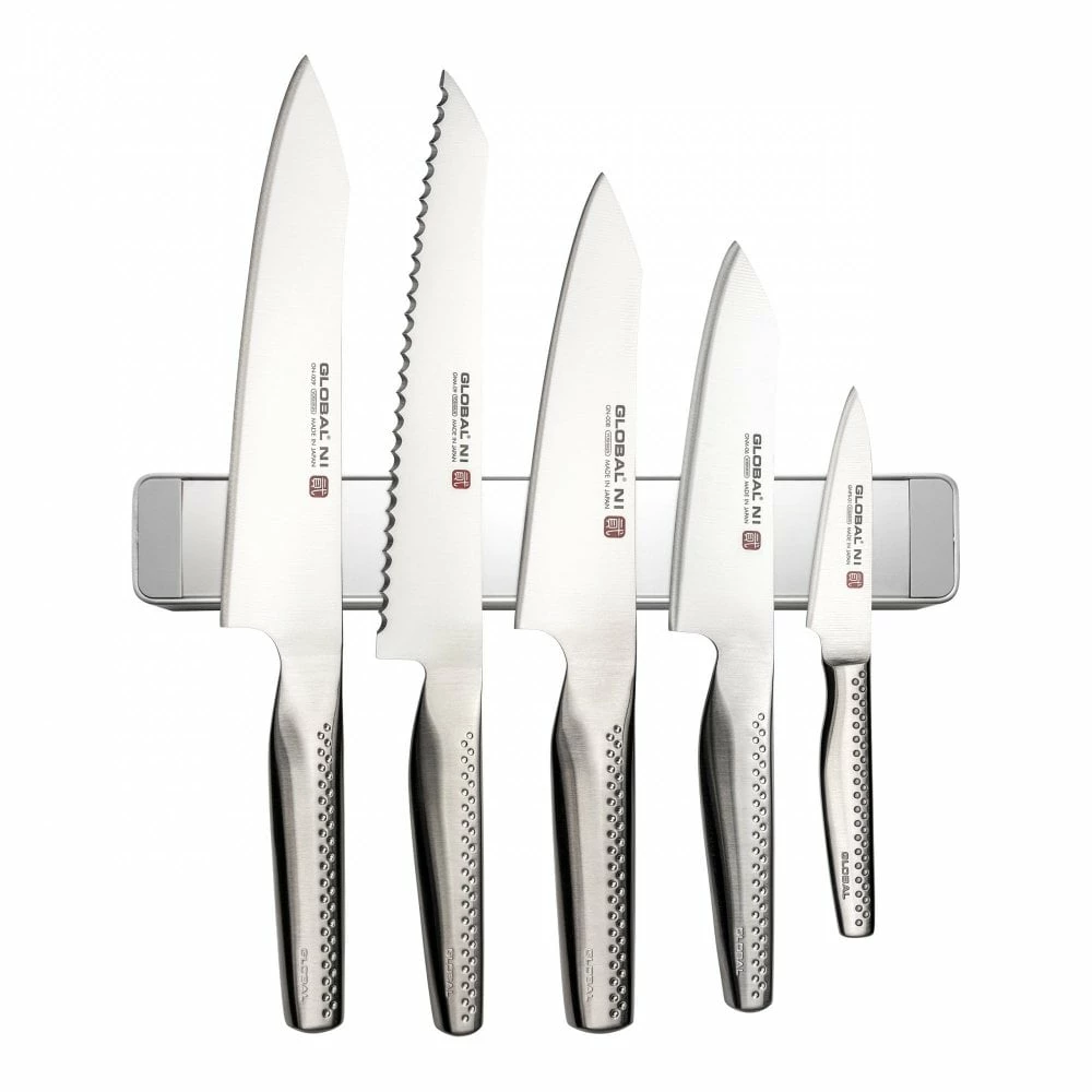 Global Ni 5 Piece Magnetic Rack Knife Set 3 Global Ni 5 Piece Magnetic Rack Knife Set
