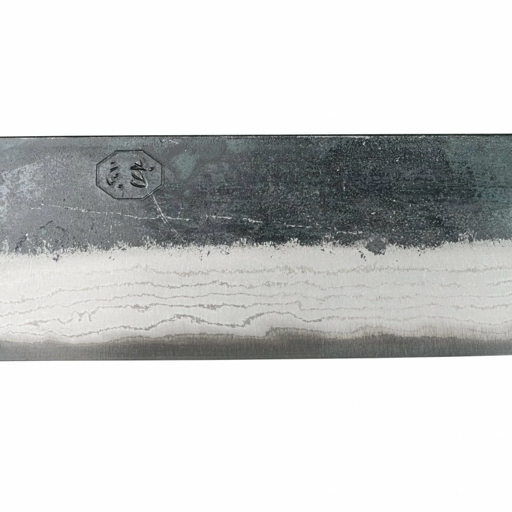 Hatsukokoro Hatsukokoro Kumokage Blue2 Kurouchi Damascus Nakiri With Teak Handle 4 Hatsukokoro Hatsukokoro Kumokage Blue2 Kurouchi Damascus Nakiri With Teak Handle - Image 2