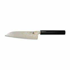 Hinoura Tsukasa FAN OUT Hinoura Tsukasa 16.5cm Santoku Gobi Damascus Black Handle