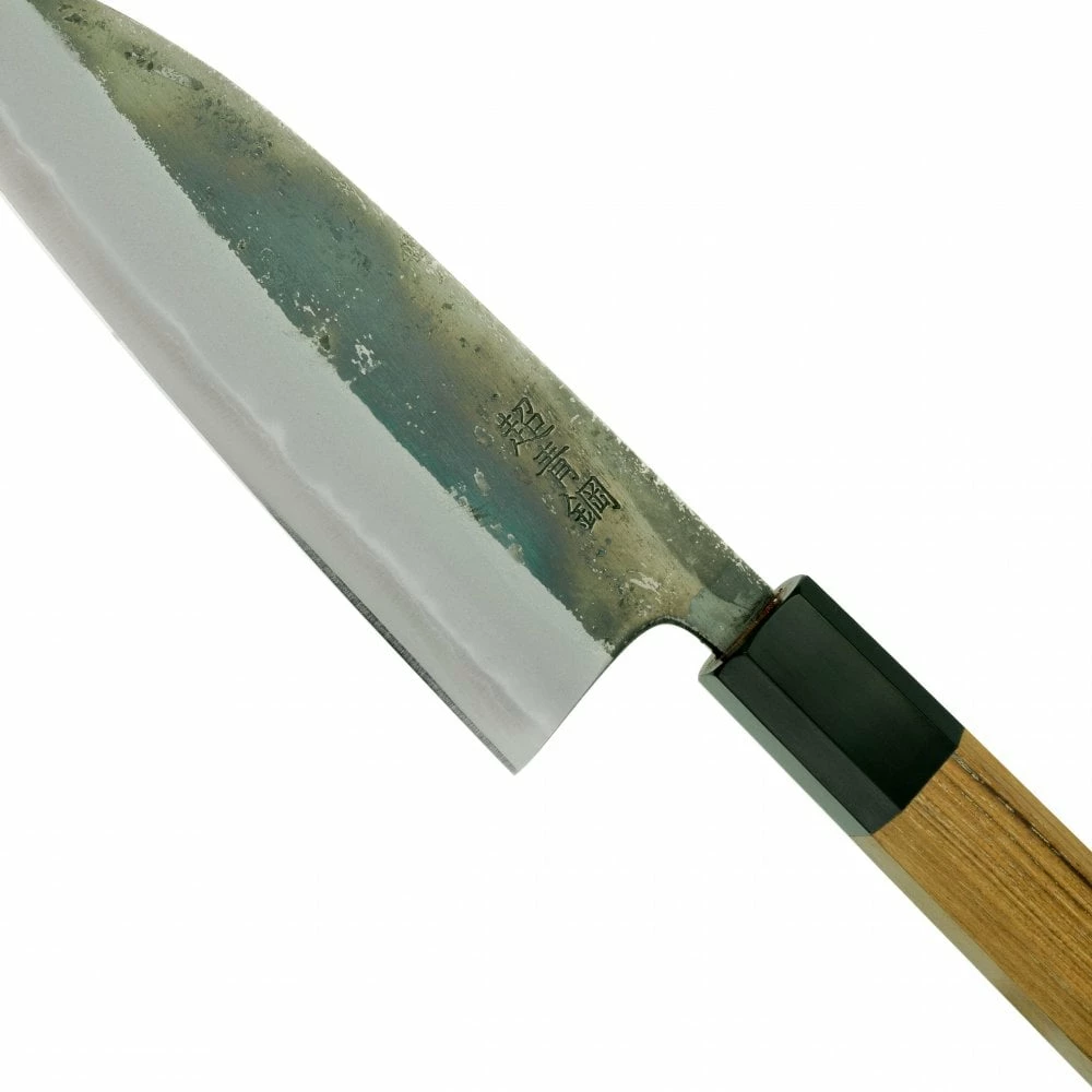 Hatsukokoro KAS-K-S165 Hatsukokoro Kurosagi Aogami Super Kurouchi 3-Ply Santoku With Teak Handle 16.5CM 4 Hatsukokoro KAS-K-S165 Hatsukokoro Kurosagi Aogami Super Kurouchi 3-Ply Santoku With Teak Handle 16.5CM - Image 2