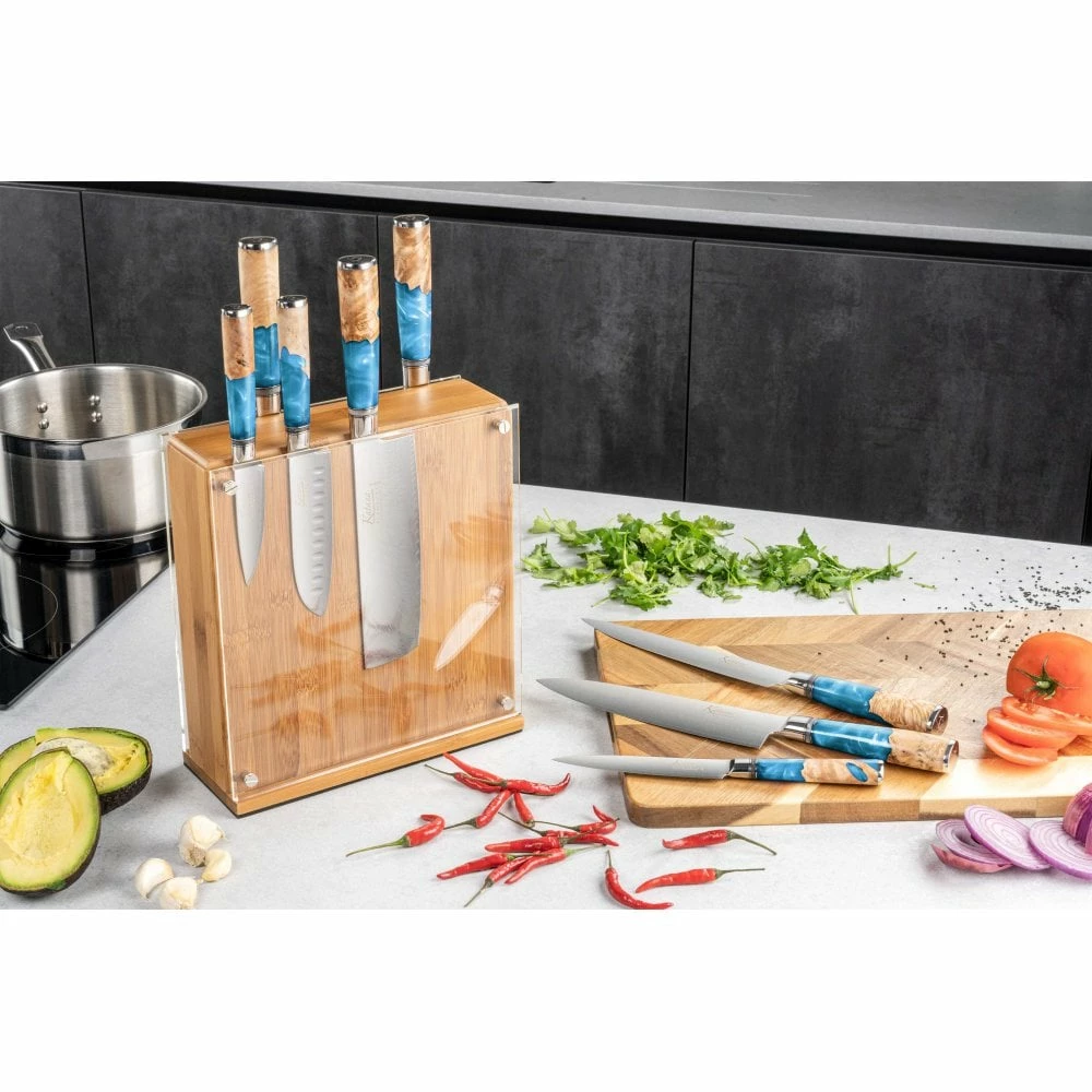 Katana Elements Katana Elements 9 Piece Knife Block Set - Ocean 6 Katana Elements Katana Elements 9 Piece Knife Block Set - Ocean - Image 4