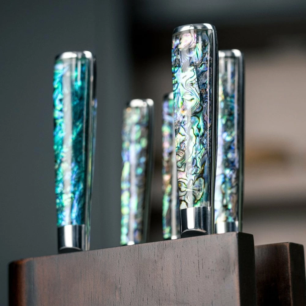 Katana Saya Pearl Katana Pearl 6 Piece Knife Block Set 6 Katana Saya Pearl Katana Pearl 6 Piece Knife Block Set - Image 4