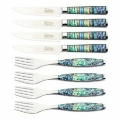 Katana Saya Pearl Katana Pearl 8 Piece Steak Knife And Fork Set