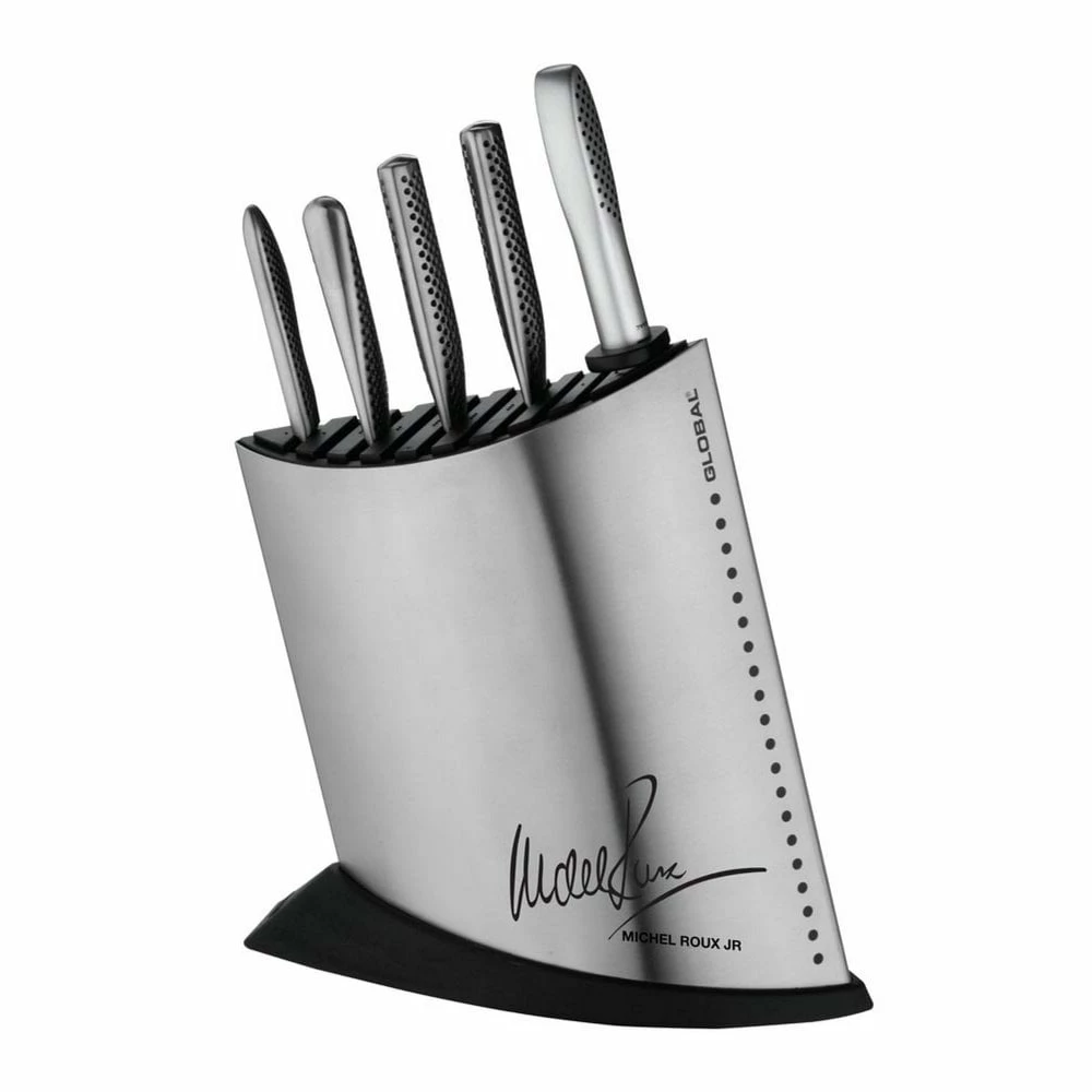 Michel Roux Jnr Global 7 Piece MRJ Knife Block Set In Stainless Steel 3 Michel Roux Jnr Global 7 Piece MRJ Knife Block Set In Stainless Steel