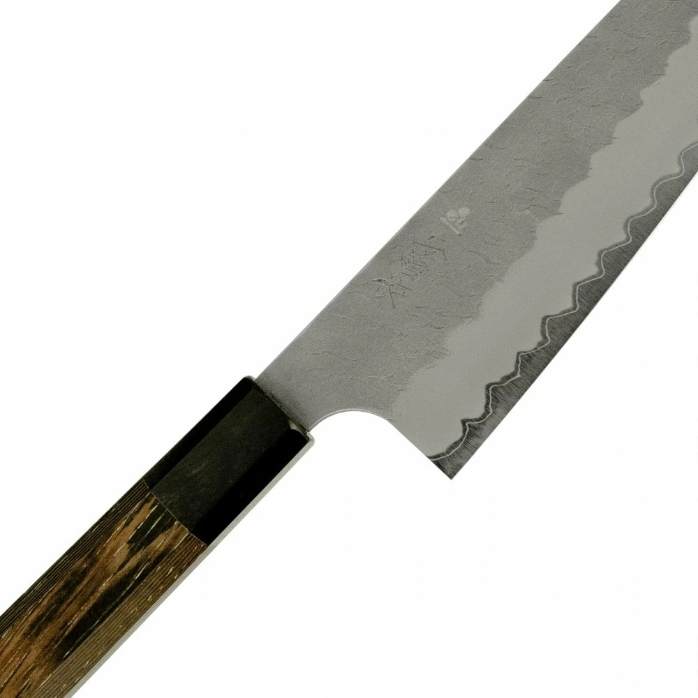Nigara Hamono Aogami Super Steel Tsuchime Gyuto 210mm Wenge Black Buffalo Handle 4 Nigara Hamono Aogami Super Steel Tsuchime Gyuto 210mm Wenge Black Buffalo Handle - Image 2