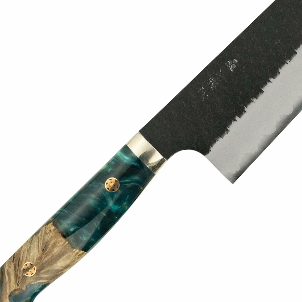 Nigara Hamono Nigara Hamono SG2 Kurouchi Tsuchme Nakiri 180 - Custom Western Handle 4 Nigara Hamono Nigara Hamono SG2 Kurouchi Tsuchme Nakiri 180 - Custom Western Handle - Image 2