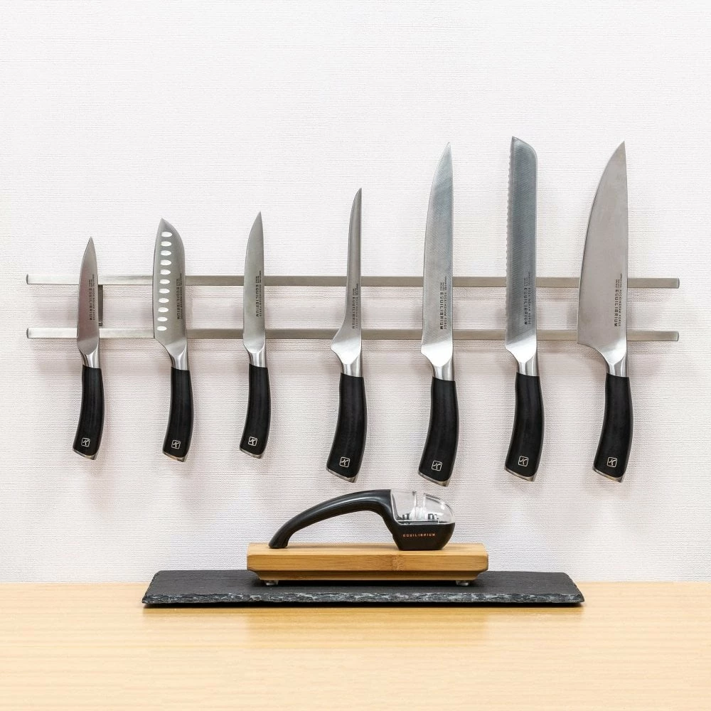 Rockingham Forge 60cm Magnetic Stainless Steel Knife Rack With 6 Utensil Hooks And Wall Fixings 4 Rockingham Forge 60cm Magnetic Stainless Steel Knife Rack With 6 Utensil Hooks And Wall Fixings - Image 2