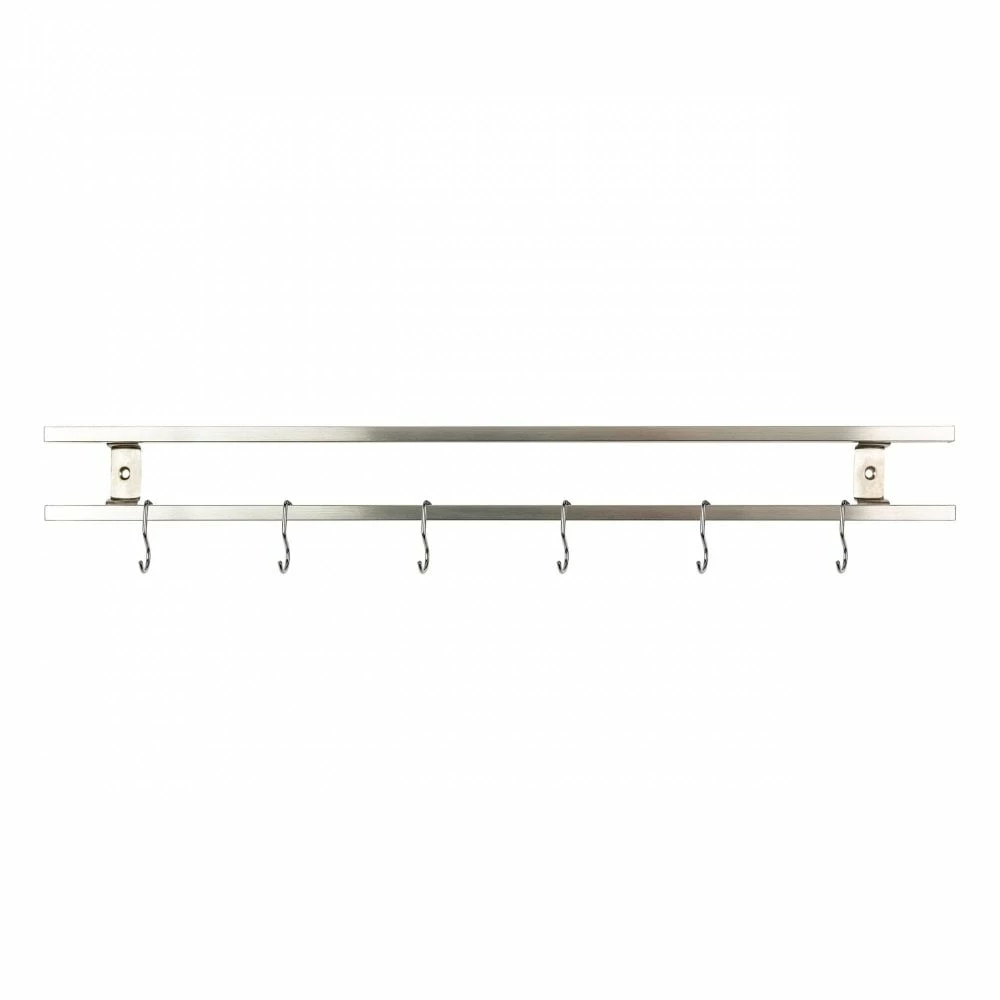 Rockingham Forge 60cm Magnetic Stainless Steel Knife Rack With 6 Utensil Hooks And Wall Fixings 6 Rockingham Forge 60cm Magnetic Stainless Steel Knife Rack With 6 Utensil Hooks And Wall Fixings - Image 4
