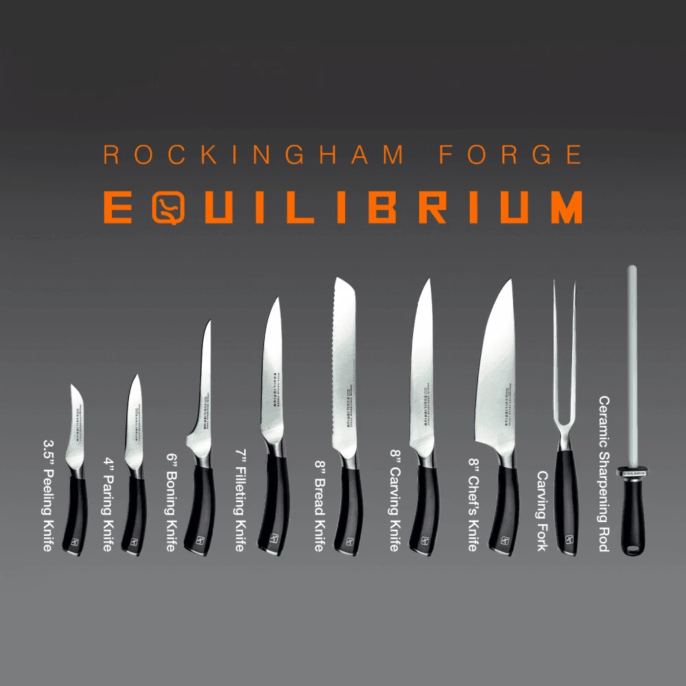 Rockingham Forge Equilibrium CS-1502/10 10 Piece Knife Set With Soft Roll Case 4 Rockingham Forge Equilibrium CS-1502/10 10 Piece Knife Set With Soft Roll Case - Image 2