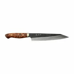 Yoshimi Kato Yoshimi Kato AS Kurouchi Damascus Sujihiki180 With Maple Wood Handle